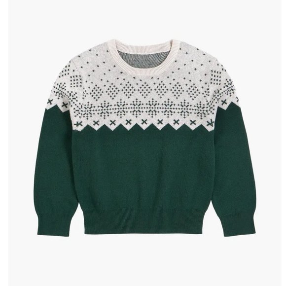 Petit Lem Other - Petit Lem Kids' Fair Isle Organic Cotton Pullover (Big Kid) 8-10 Green
